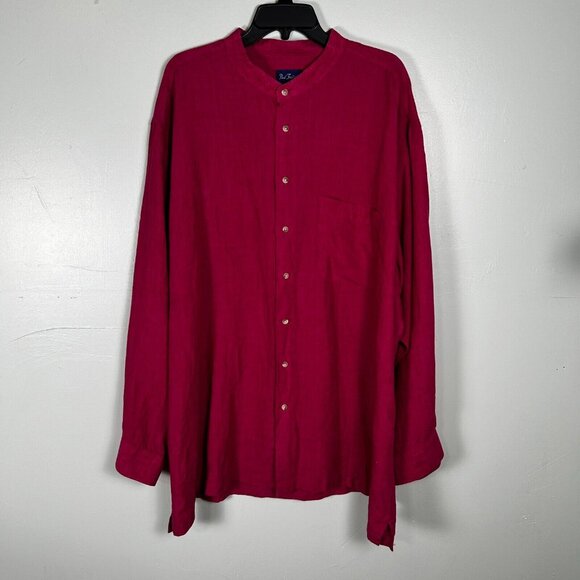 Paul Fredrick Shirt Mens 3XL Purple 100% Linen Breathable Button Up Long Sleeve - Picture 1 of 5